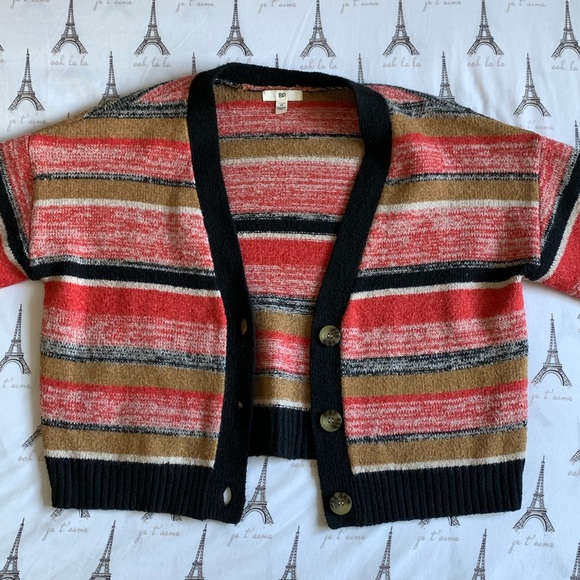 MULTICOLOUR CROPPED KNIT CARDIGAN - Picture 2 of 5